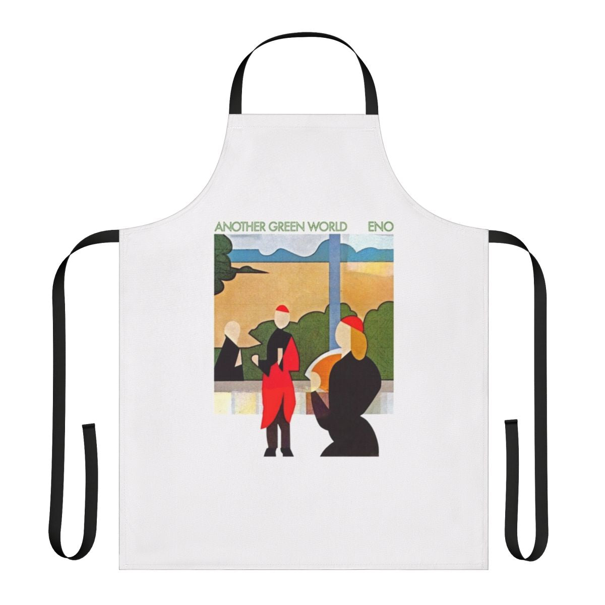 Apron featuring artwork inspired by Brian Eno's "Another Green World" album