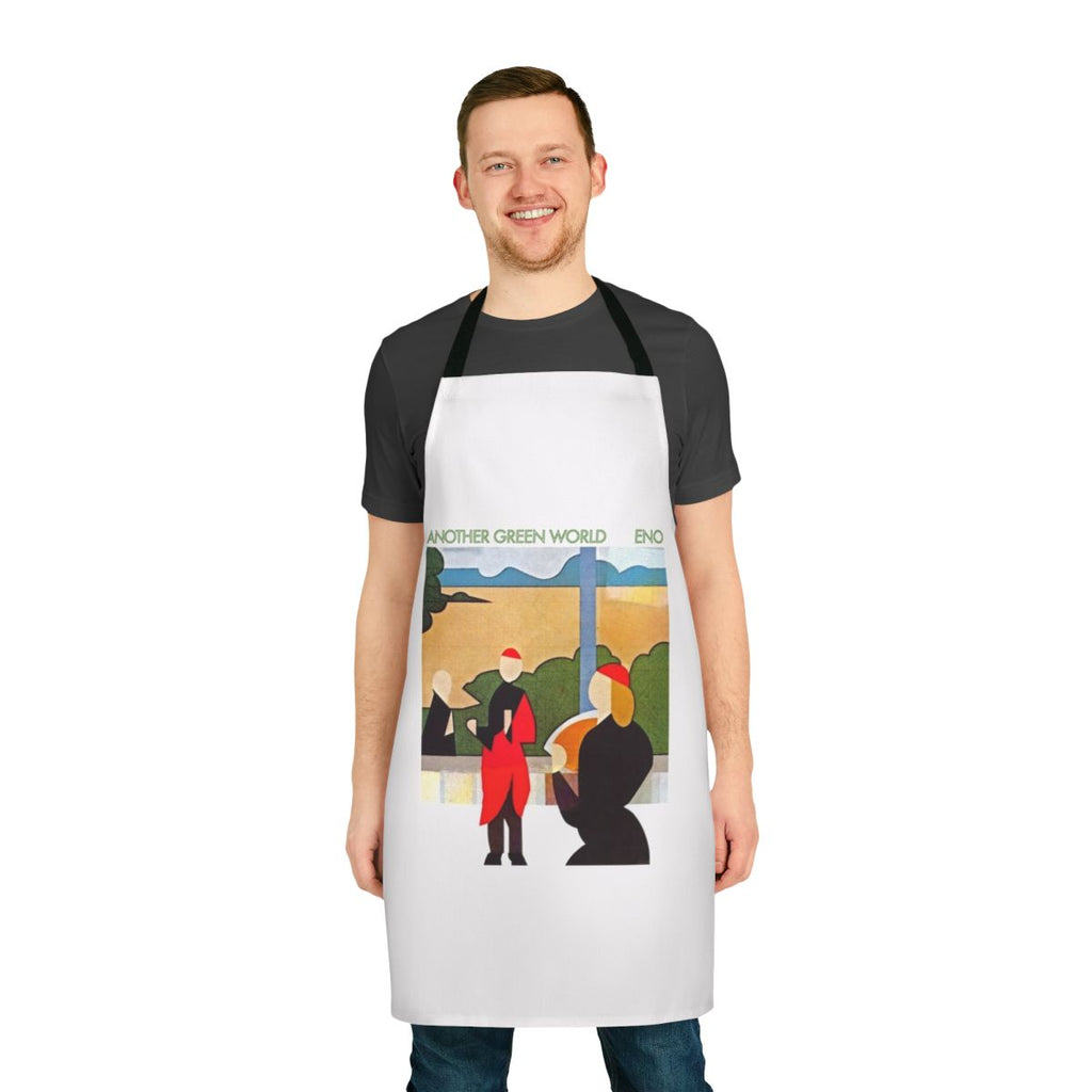 Apron featuring artwork inspired by Brian Eno's "Another Green World" album