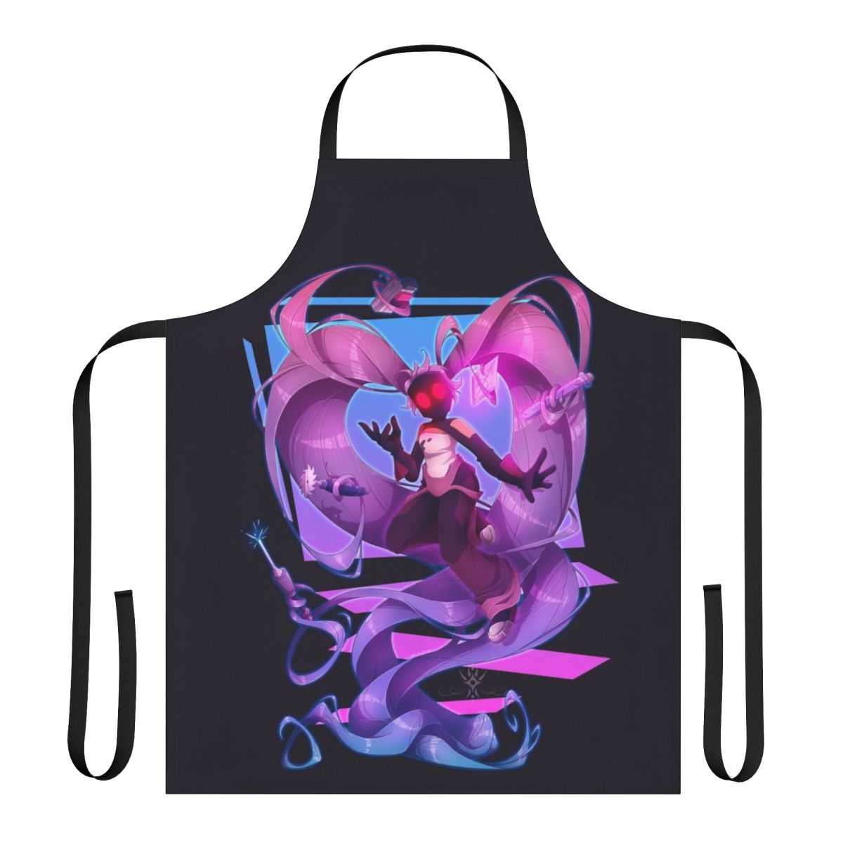 Entrapta-themed apron with purple and pink design, featuring "She-Ra: Princess of Power" character