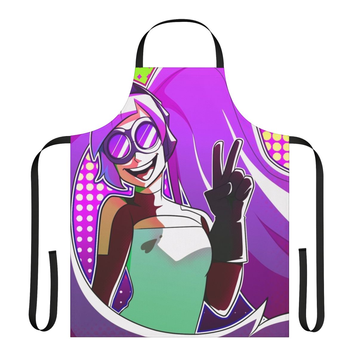 Entrapta-inspired apron with colorful design and character branding