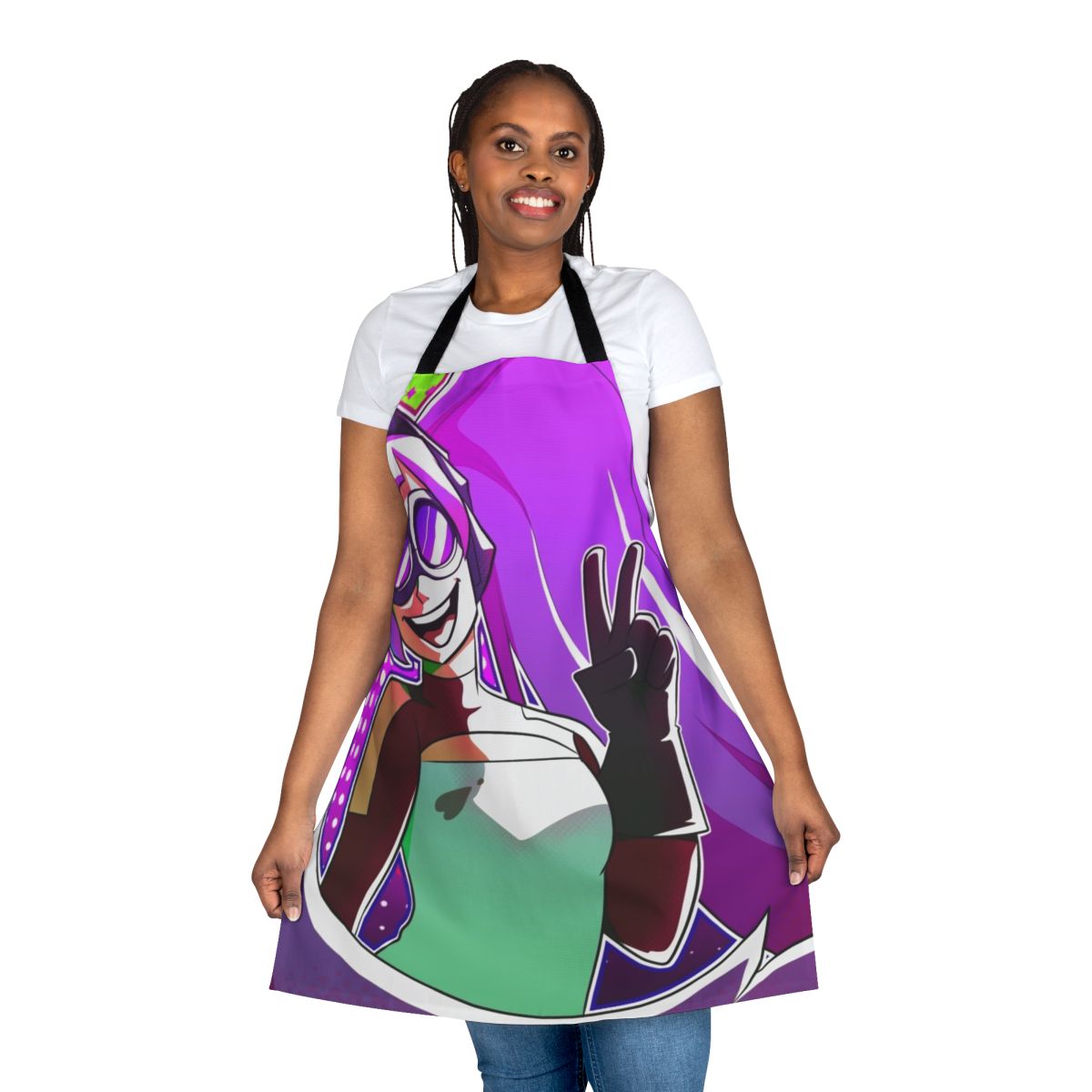 Entrapta-inspired apron with colorful design and character branding