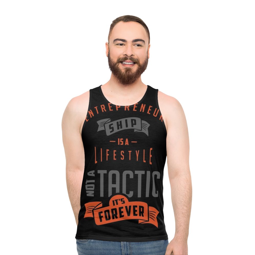 Unisex entrepreneur tank top with motivational design