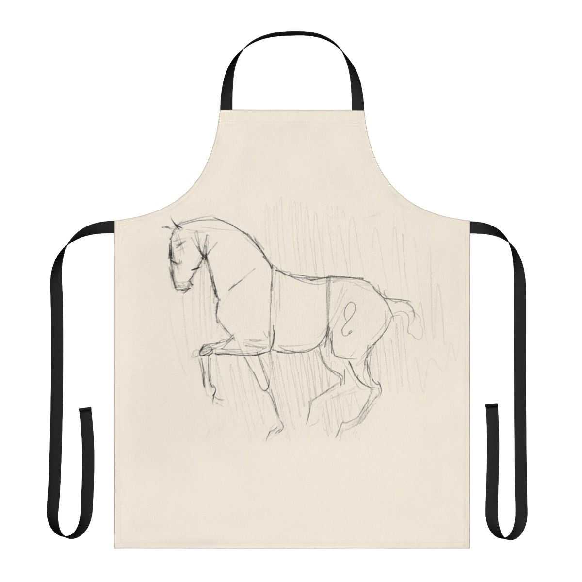 Apron featuring a hand-drawn sketch of a dressage horse