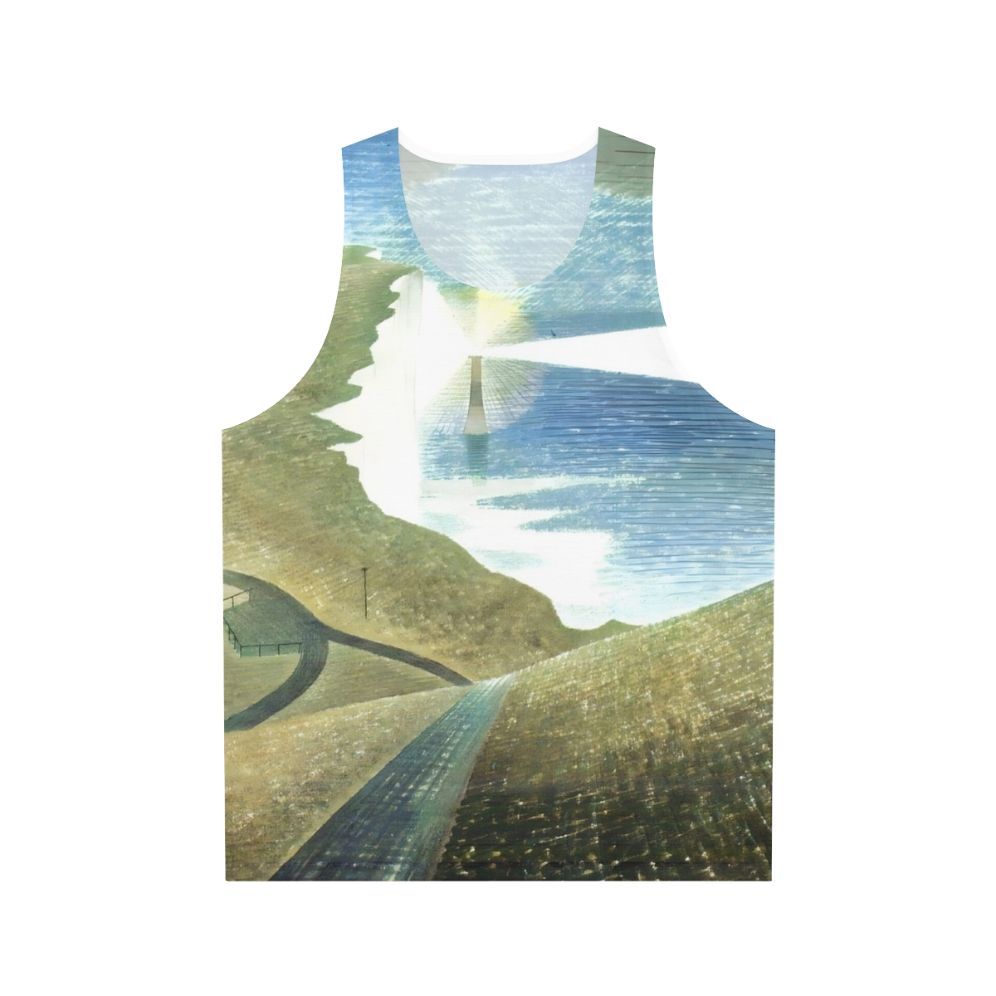 Unisex Tank Top Featuring Eric Ravilious Vintage Landscape Painting
