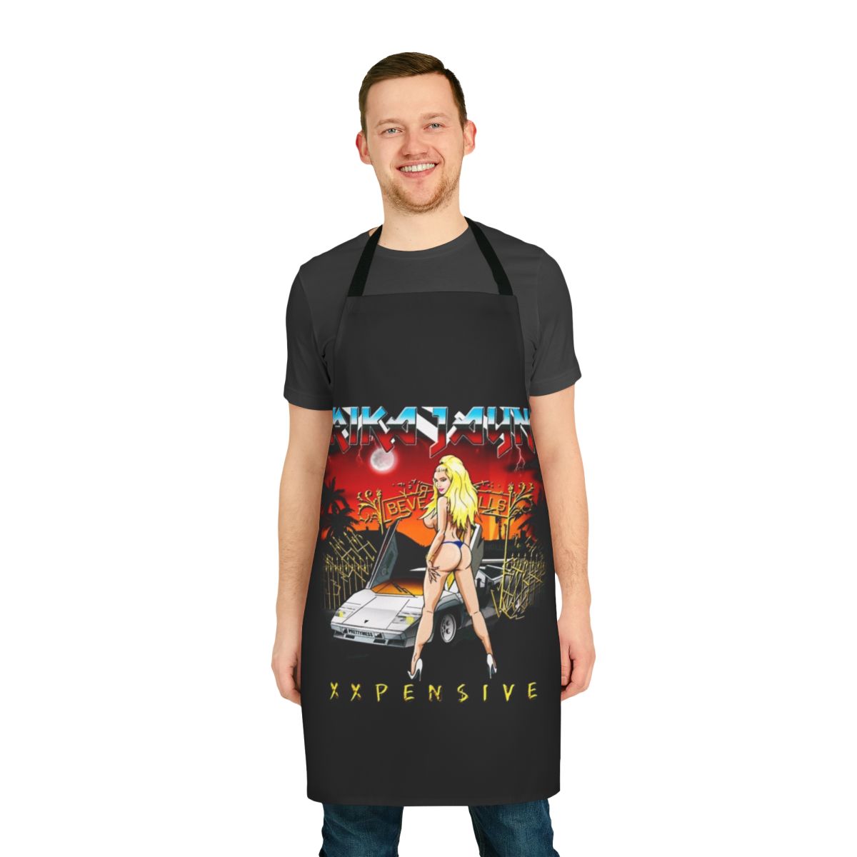 Erika Jayne-inspired apron with a colorful and stylish design