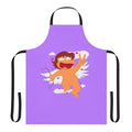 Eros-inspired anime-style apron with clouds, wings, and a smiling heart design