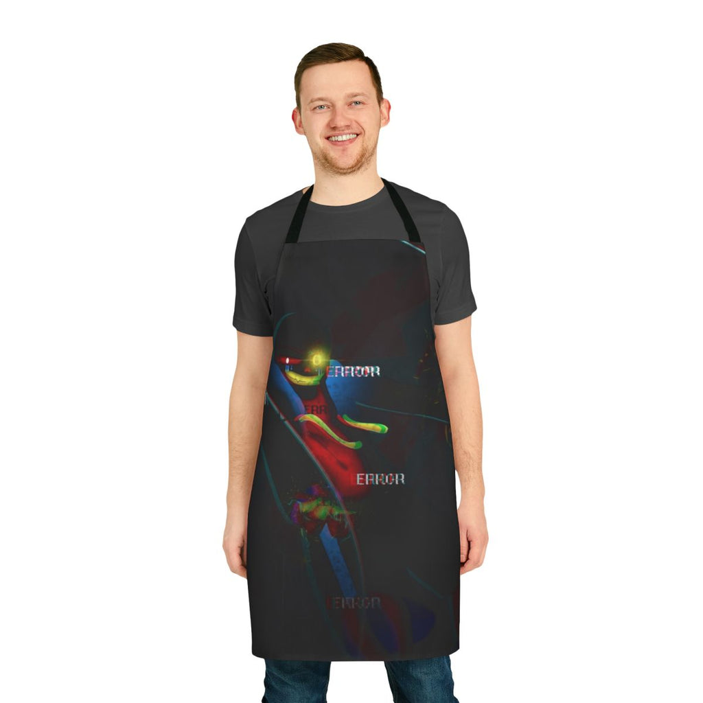 Error Sans inspired apron, a high-quality fan merchandise item for Undertale enthusiasts