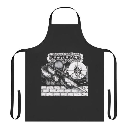Essential apron with a political statement about plutocracy and police