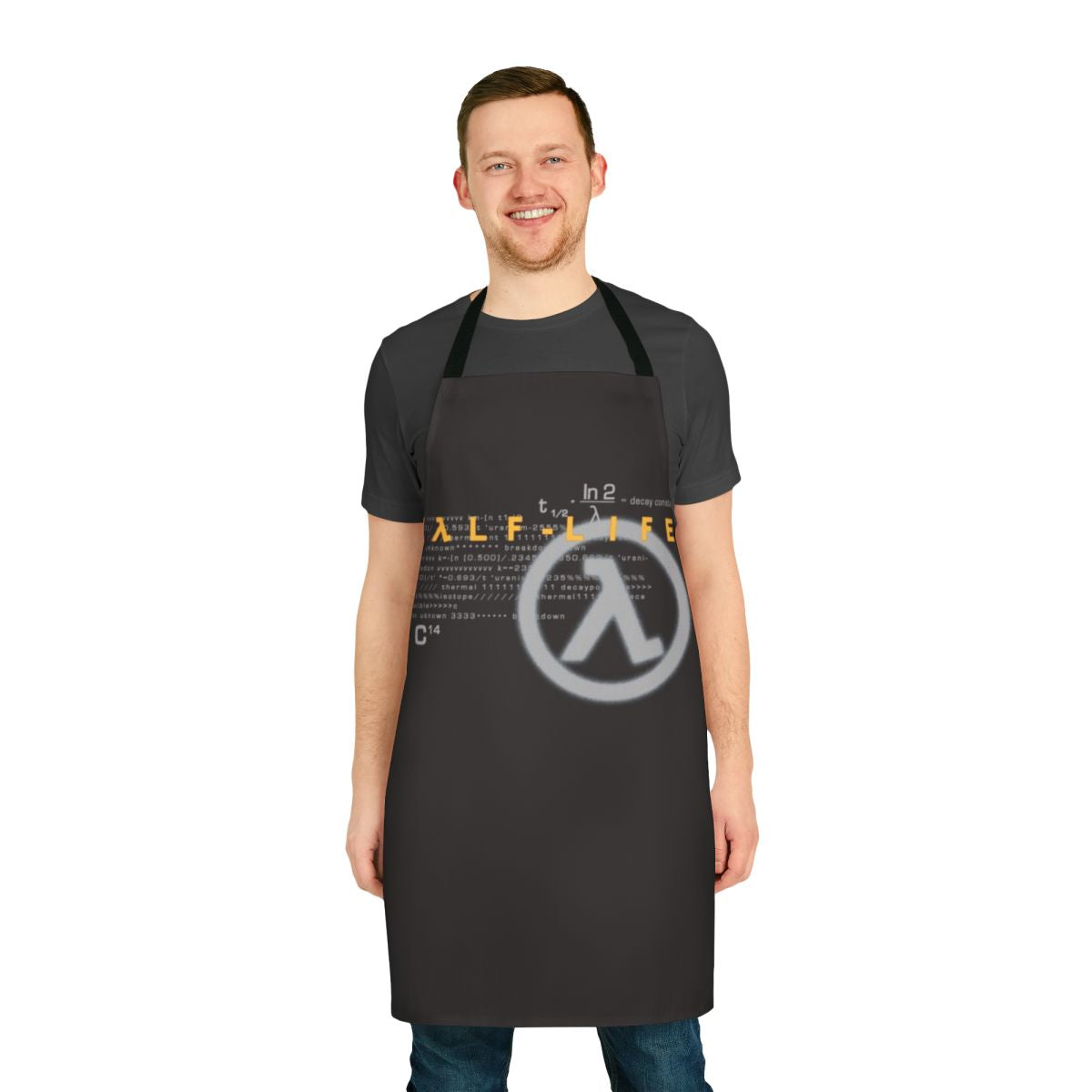 Half Life 1998 inspired t-shirt apron with essential gamer design