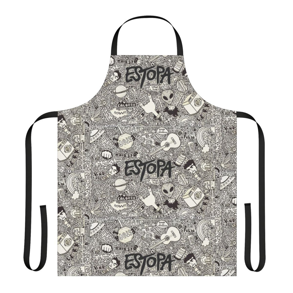 Estopa-inspired apron featuring band logo and artwork