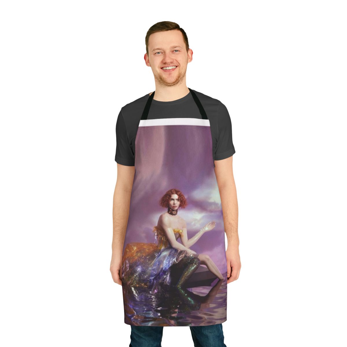Iridescent apron with abstract, ethereal design inspired by the album "Oil Of Every Pearl's Un-Insides" by Sophie.