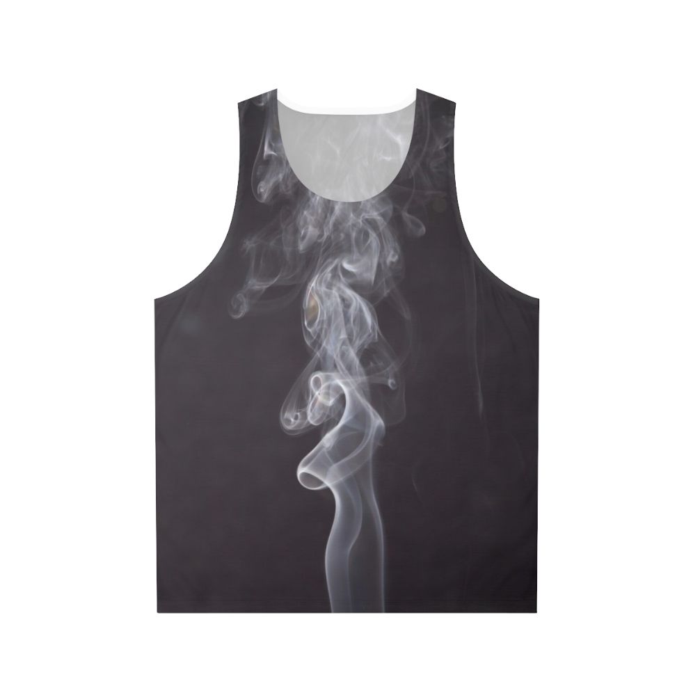 Unisex tank top featuring an abstract smoke pattern design