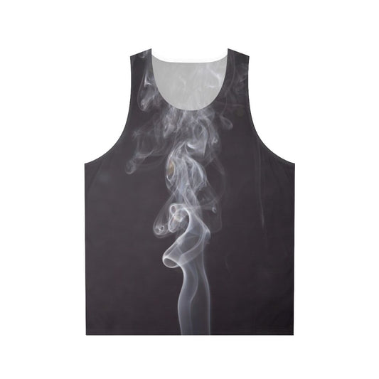 Unisex tank top featuring an abstract smoke pattern design