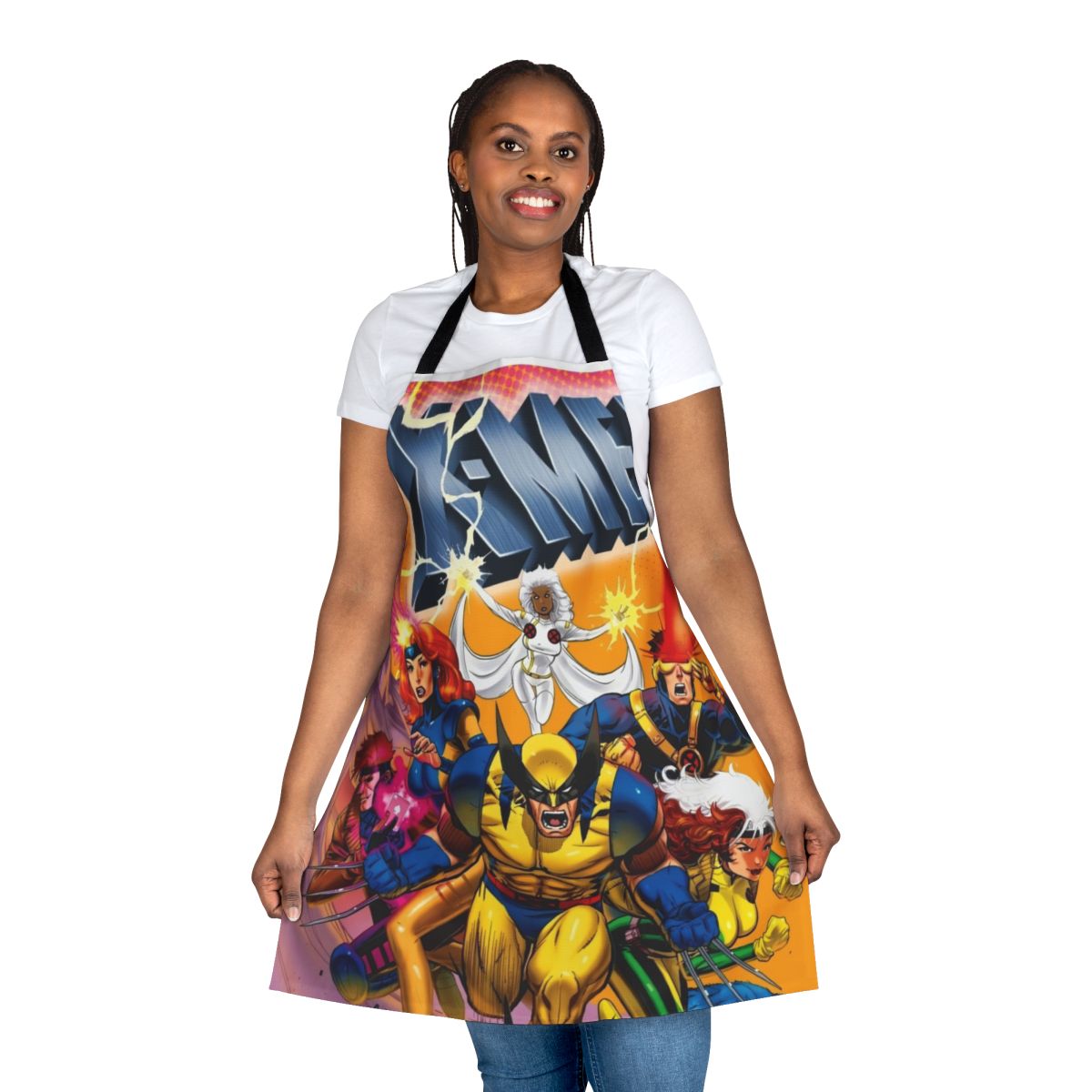 Ethereal Whispers Ruins Apron featuring a vintage-inspired XMen design