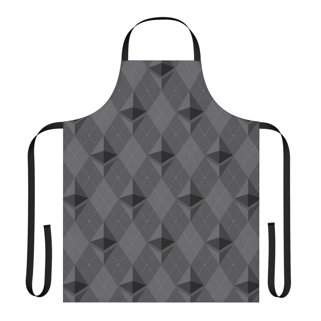 Ethereum-inspired pattern printed on a high-quality apron