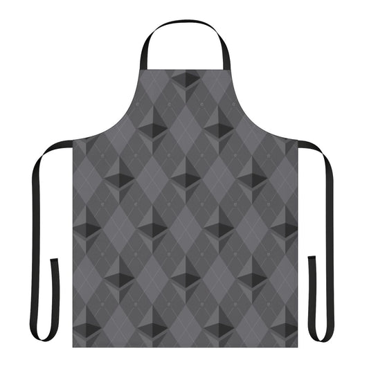 Ethereum-inspired pattern printed on a high-quality apron