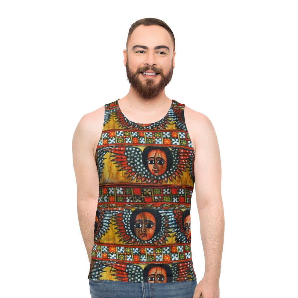 Unisex Ethiopian Tank Top with Traditional Motifs