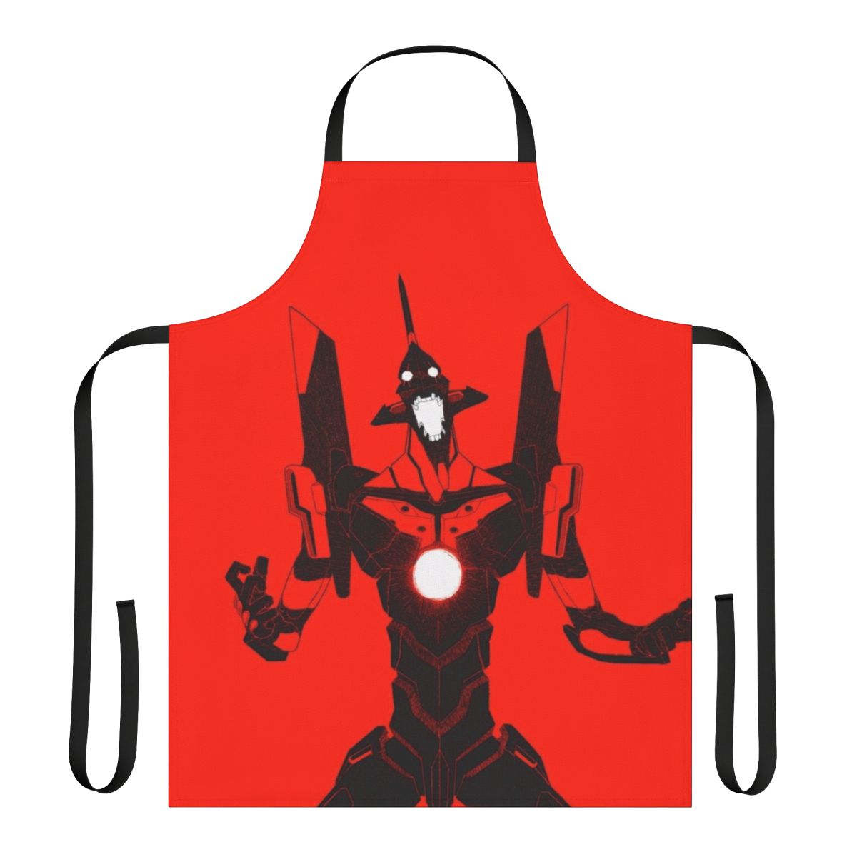 Evangelion Unit 01 inspired apron with anime graphics and text