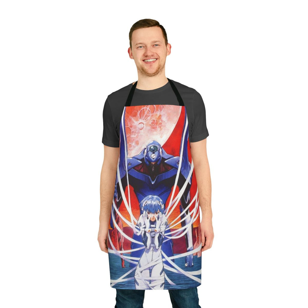 Evangelion Rei Apron - High-quality anime-themed kitchen accessory