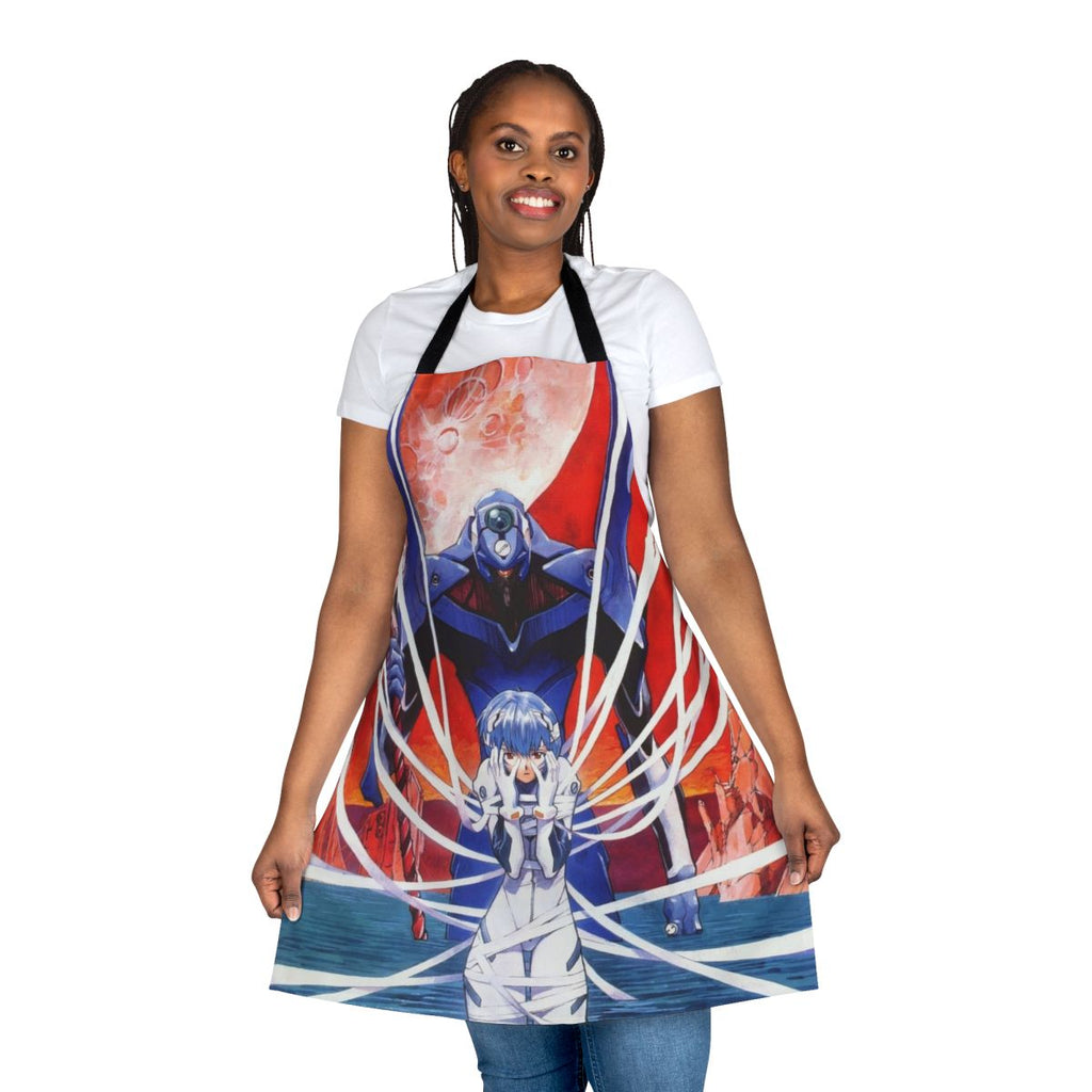 Evangelion Rei Apron - High-quality anime-themed kitchen accessory