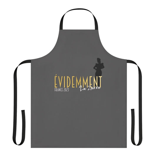 Evidemment La Zarra inspired apron with French flag and Eurovision 2023 Liverpool theme.