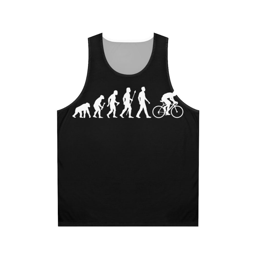 Evolution Cycling Unisex Tank Top with Bicycle Silhouette