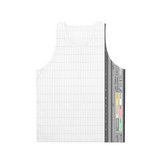 Unisex tank top with an Excel spreadsheet design for nerds and geeks