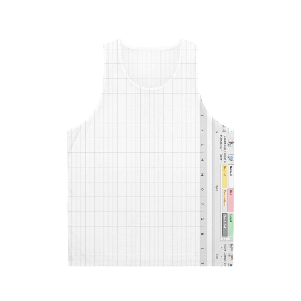 Excel spreadsheet-themed unisex tank top