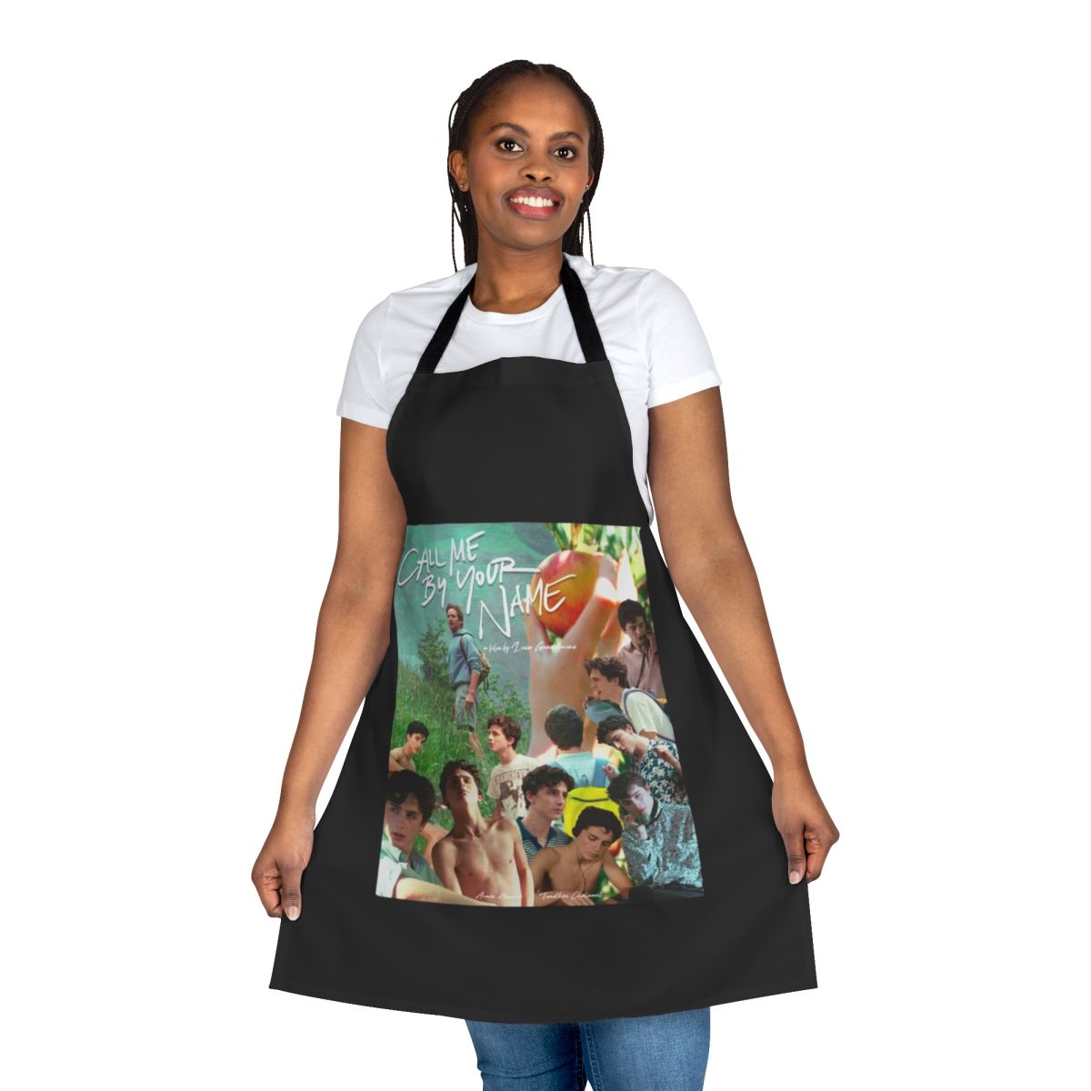 Call Me By Your Name-inspired apron with a classic movie poster design