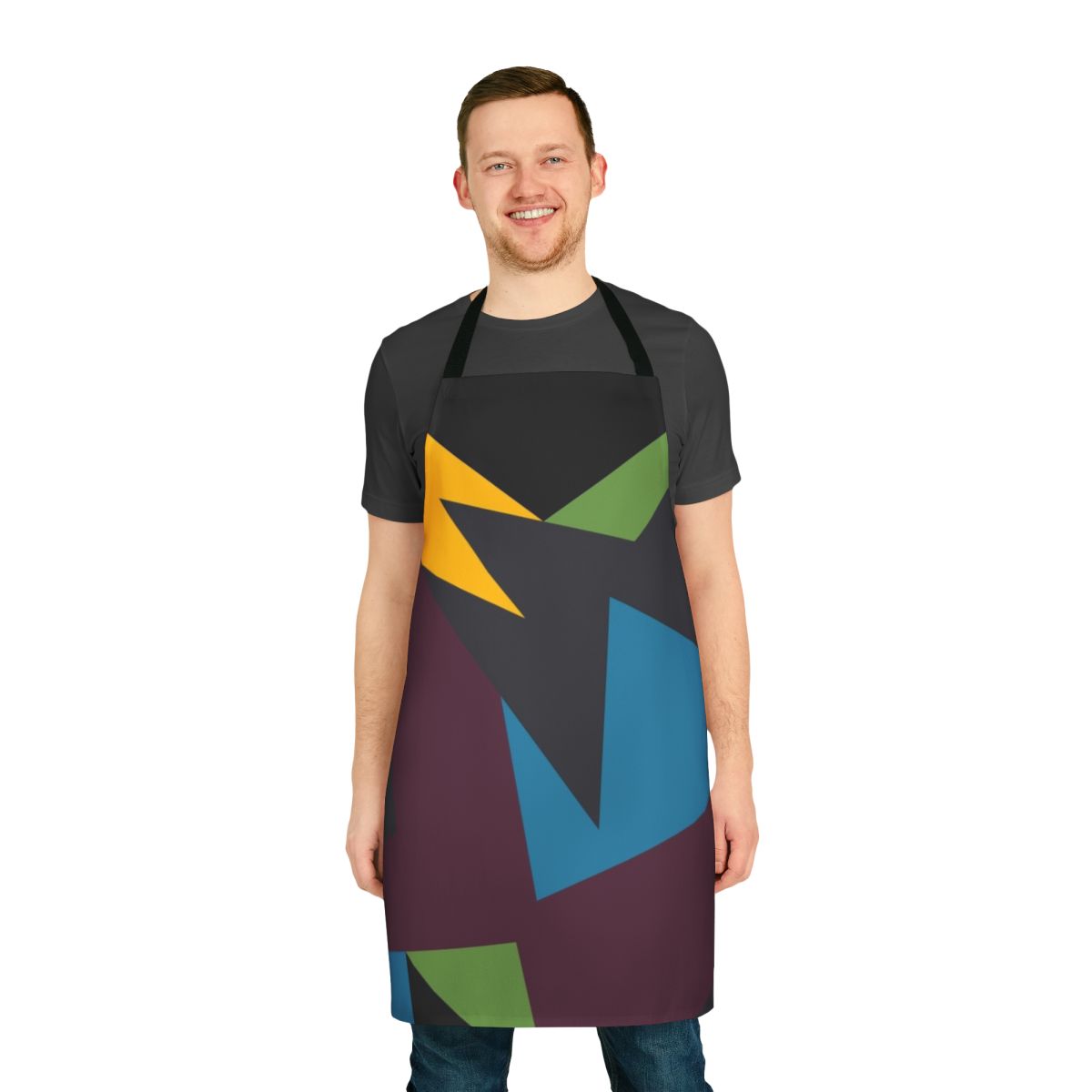 Close-up of a stylish apron featuring a design inspired by the iconic Jordan Vii Bordeaux sneaker