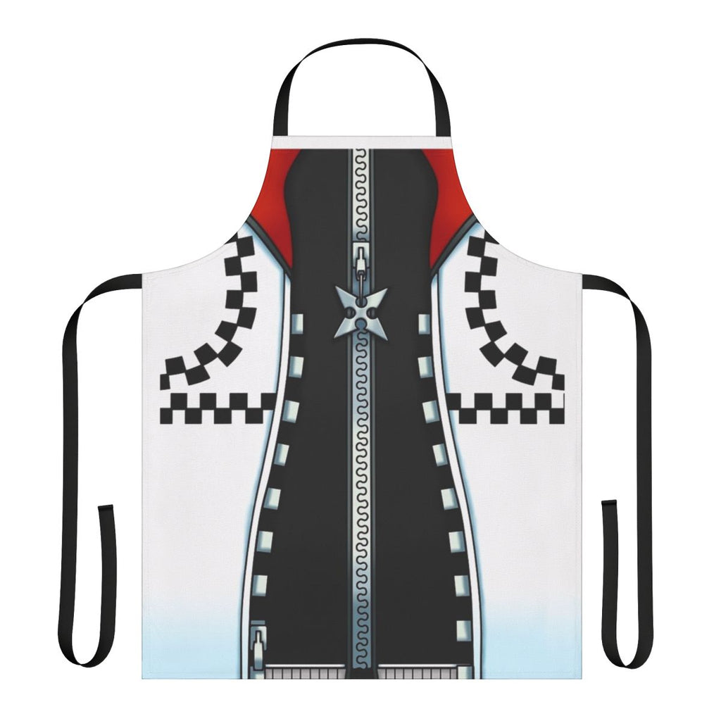 Kingdom Hearts-themed apron with characters and symbols from the popular video game series