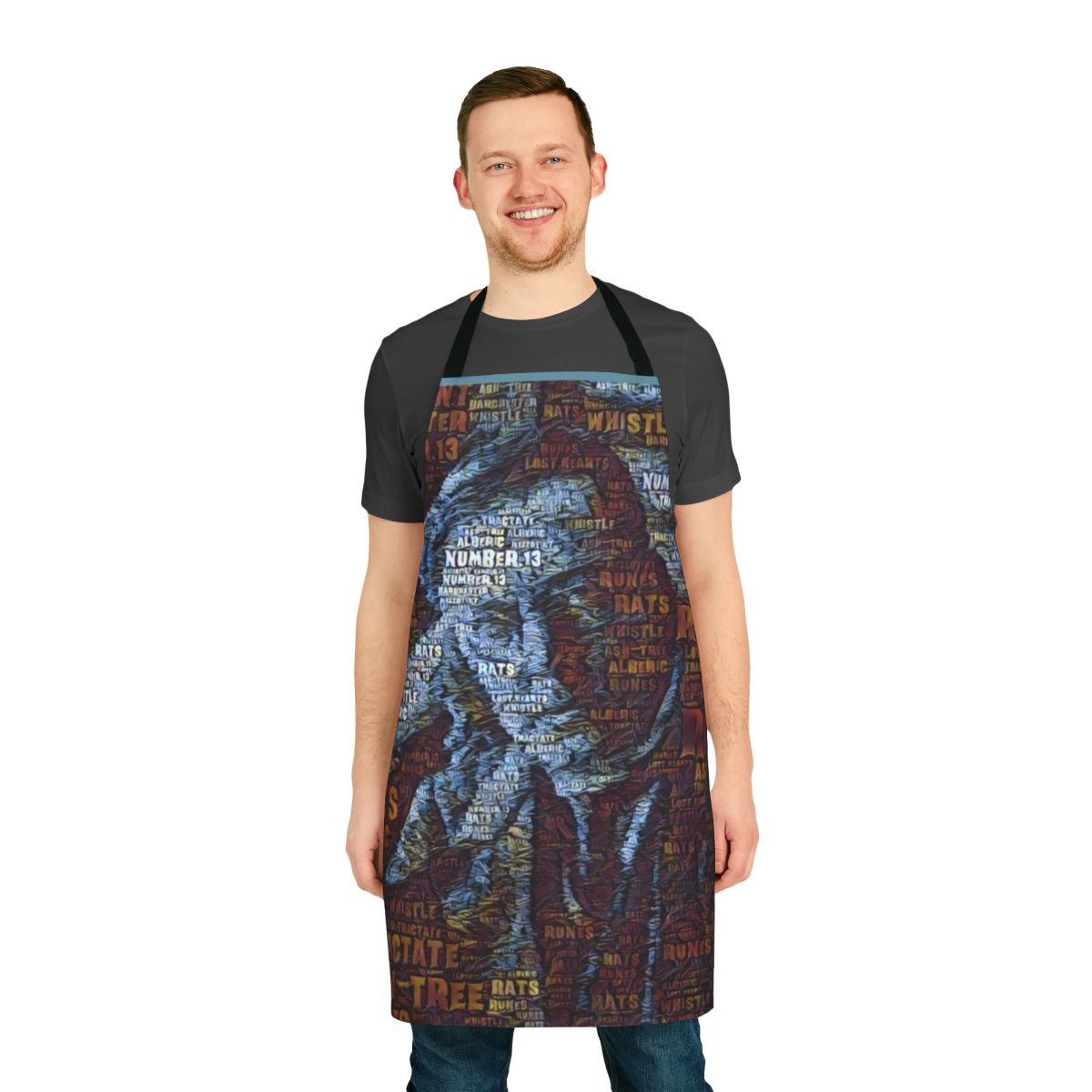 M.R. James Inspired Apron Featuring Gothic Imagery and Text