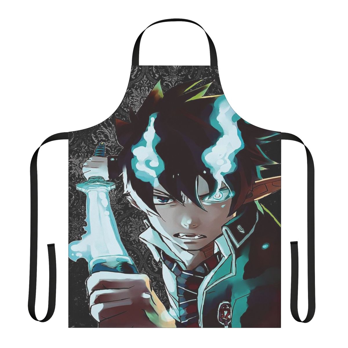 Blue Exorcist-inspired apron with anime characters and design