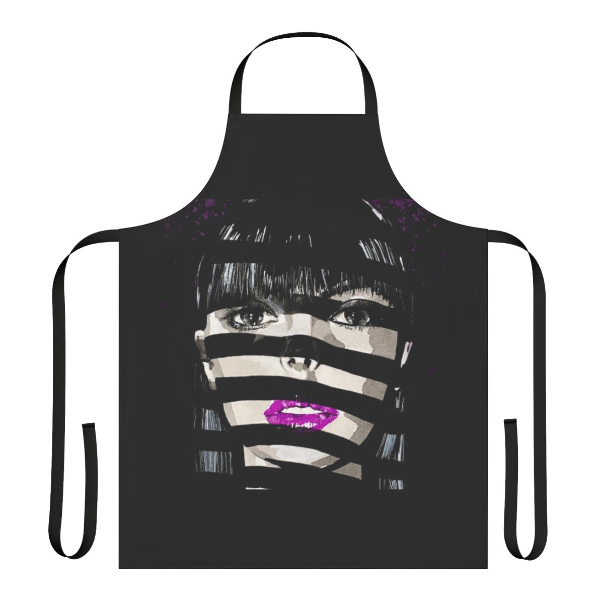 Exotica Purple Disco Apron with Music Motif