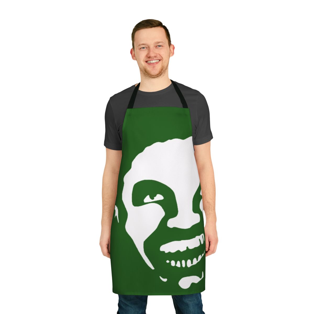 Stylish apron featuring experimental music and hip hop-inspired artwork