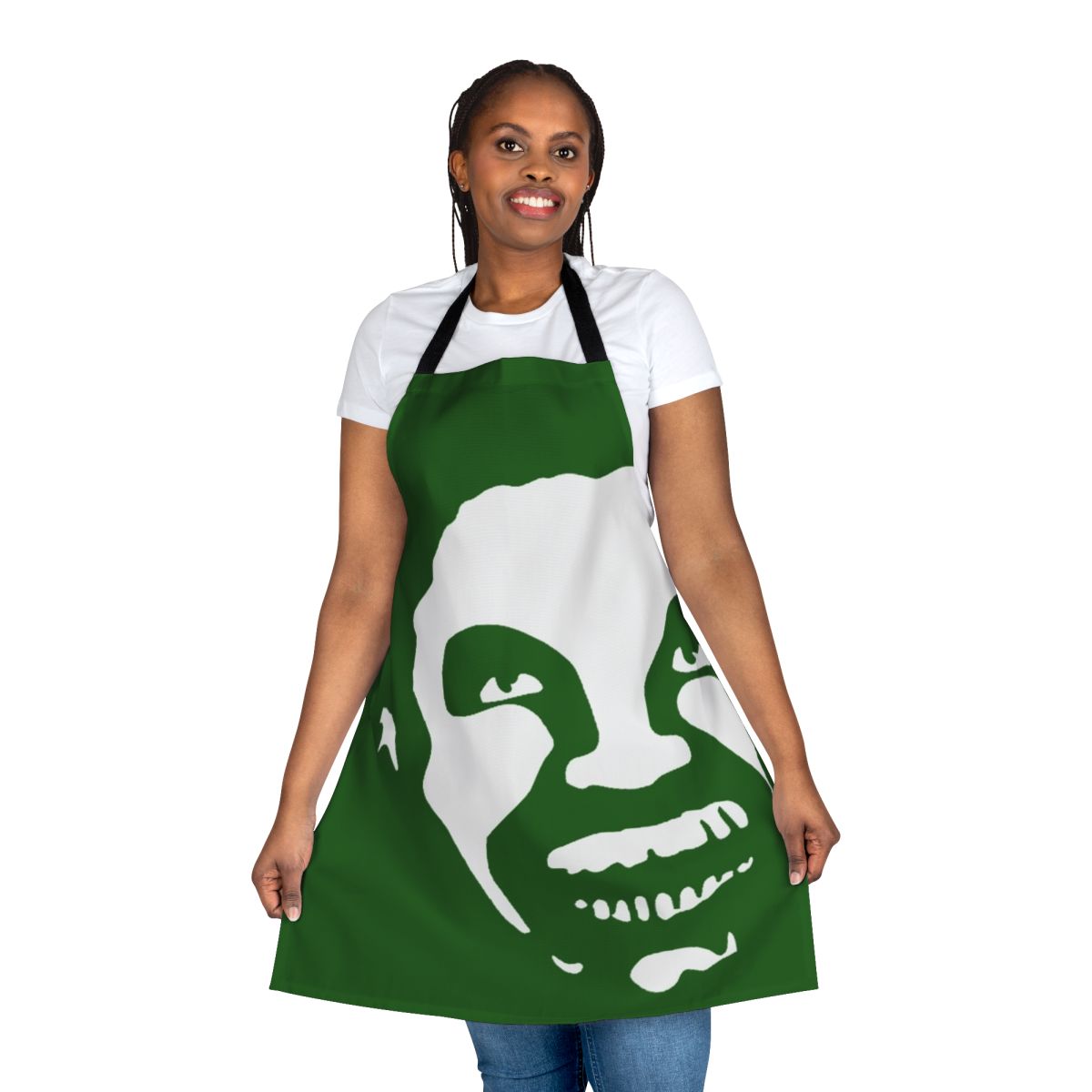 Stylish apron featuring experimental music and hip hop-inspired artwork