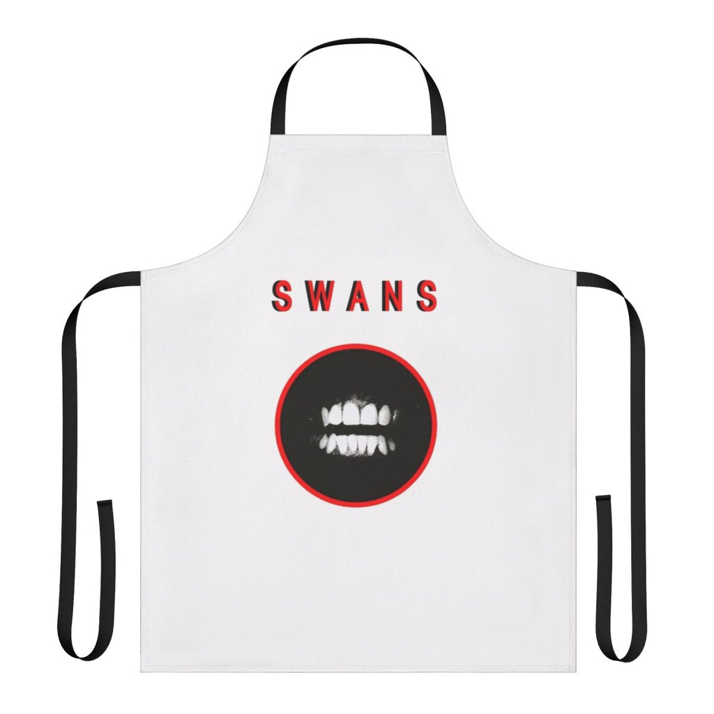 Cooking apron featuring an abstract, gritty, experimental music-inspired design