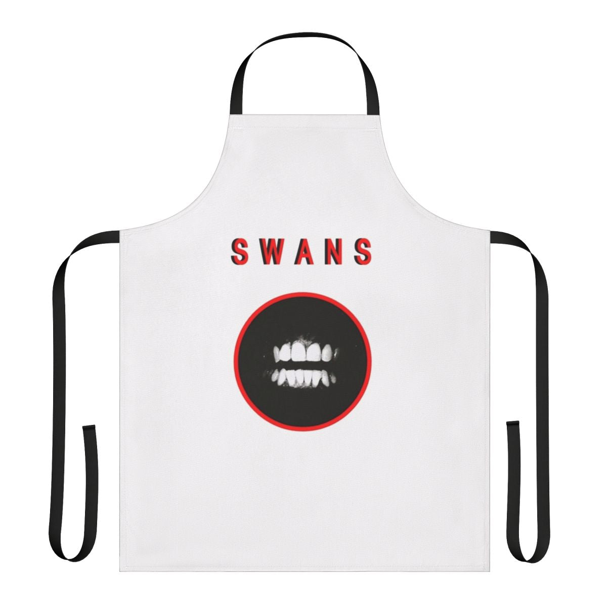 Cooking apron featuring an abstract, gritty, experimental music-inspired design