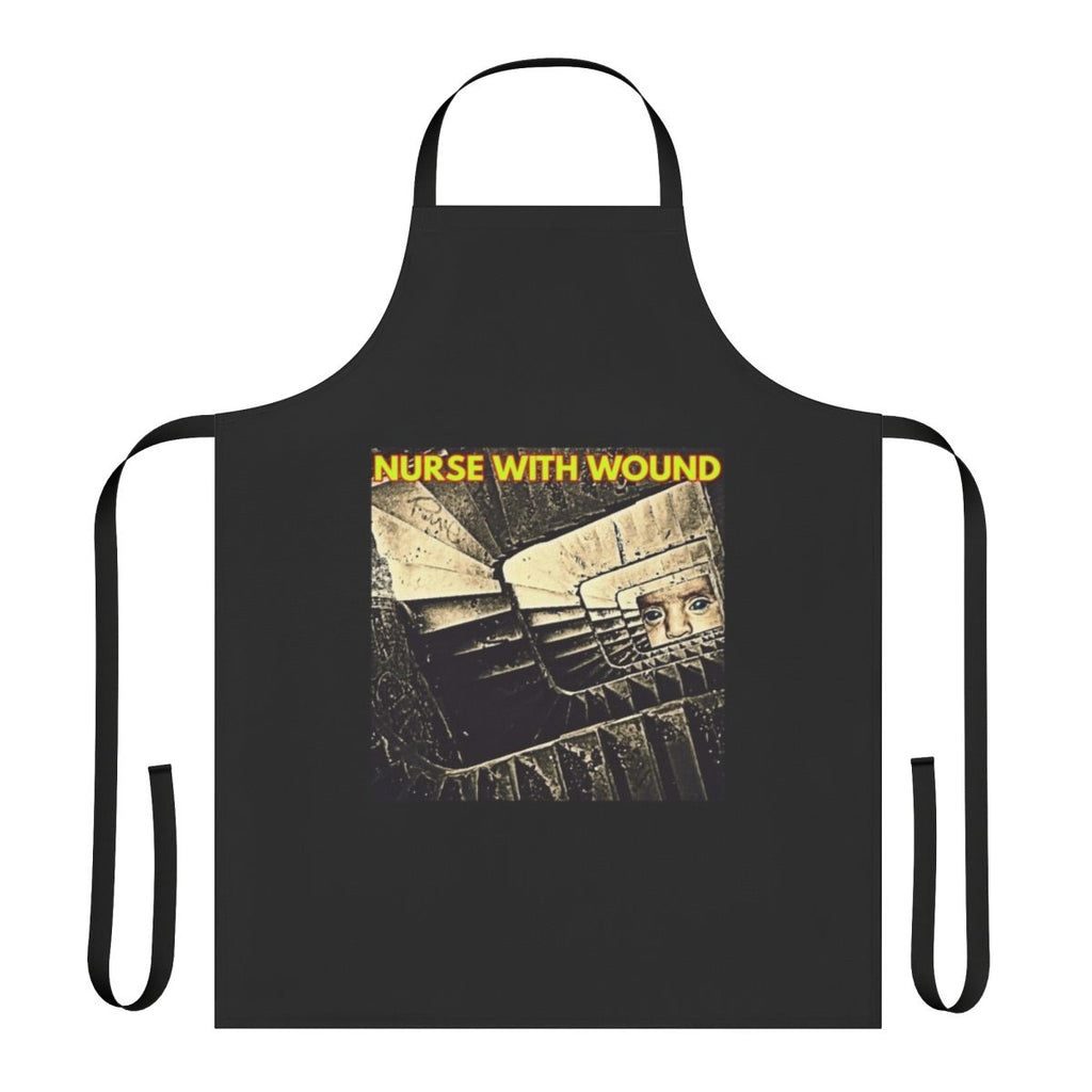 Nurse with Wound-inspired apron featuring experimental and industrial music elements