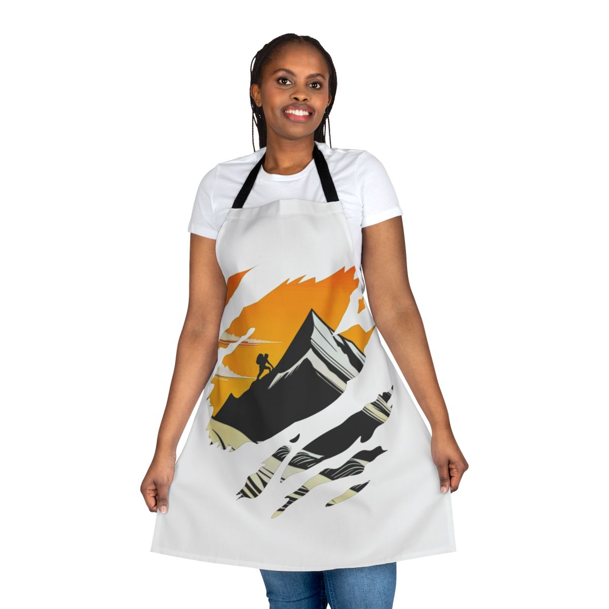 Apron with a climbing-inspired design for adventure and freedom in the kitchen