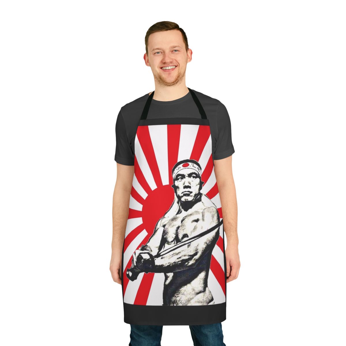 Apron featuring the image of famous Japanese author Yukio Mishima
