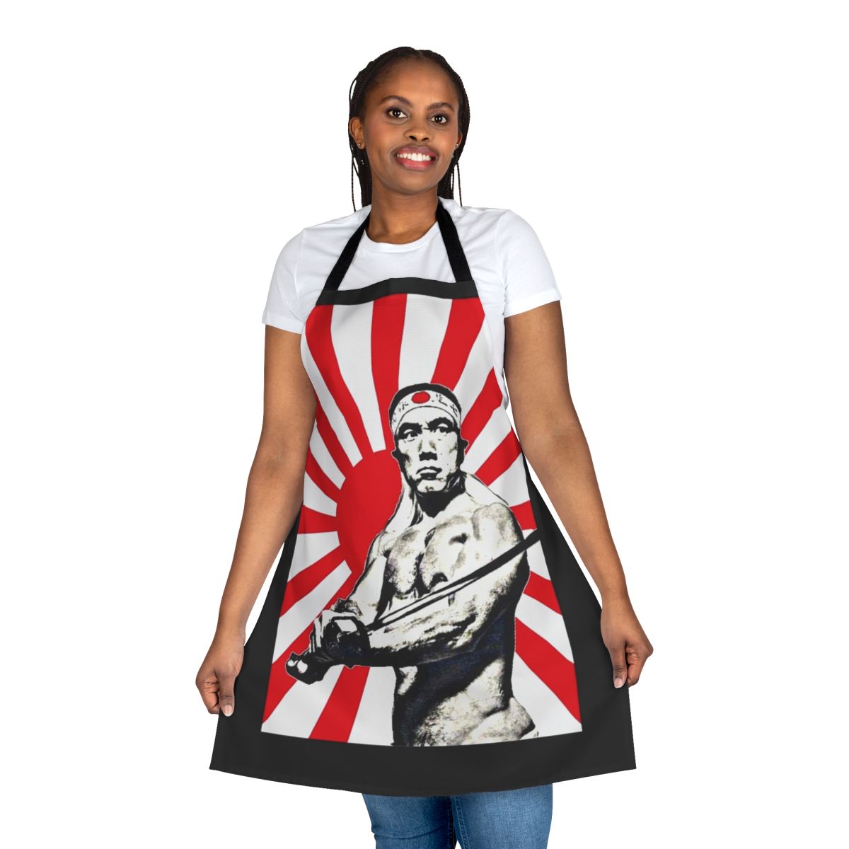 Apron featuring the image of famous Japanese author Yukio Mishima