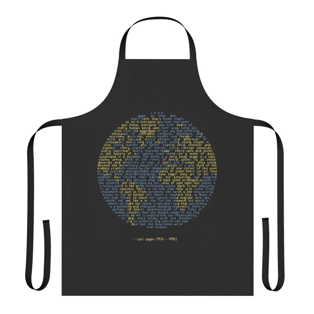 Pale Blue Dot Inspired Apron with Space Imagery and Carl Sagan Quotes