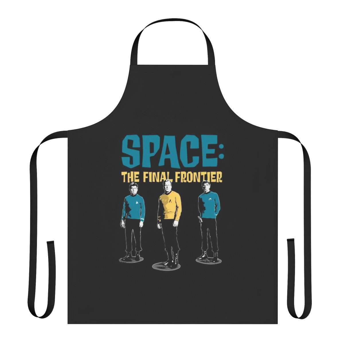 Stylish Star Trek-Inspired Apron featuring the Enterprise, Spock, and Captain Kirk