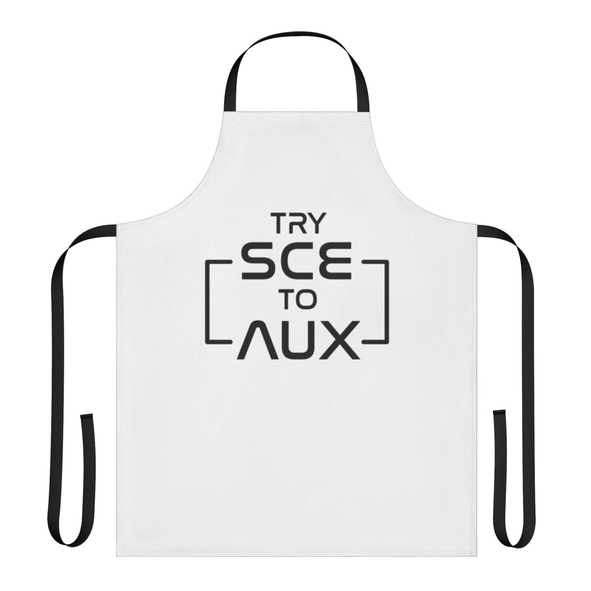 Apron with a unique space-themed design, featuring astronauts, the moon, and other space elements.