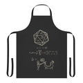 Apron featuring the science and math behind 20-sided dice, a popular accessory for roleplaying games like Dungeons and Dragons.