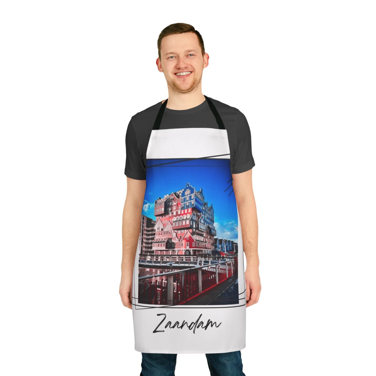 Apron featuring the charming cityscape of Zaandam, Holland