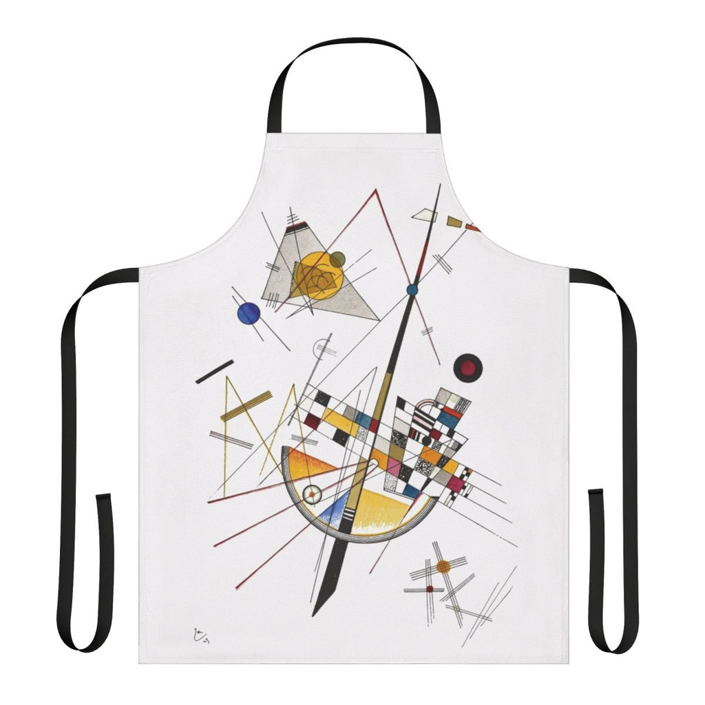Expressionist abstract art apron featuring a design inspired by the works of Wassily Kandinsky