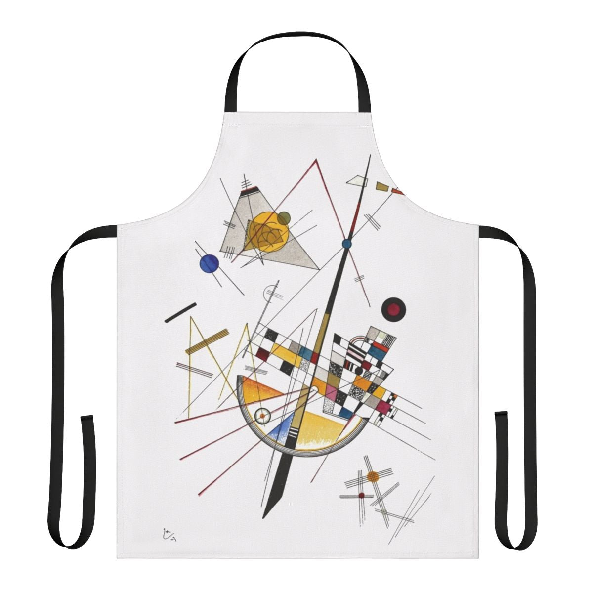 Expressionist abstract art apron featuring a design inspired by the works of Wassily Kandinsky