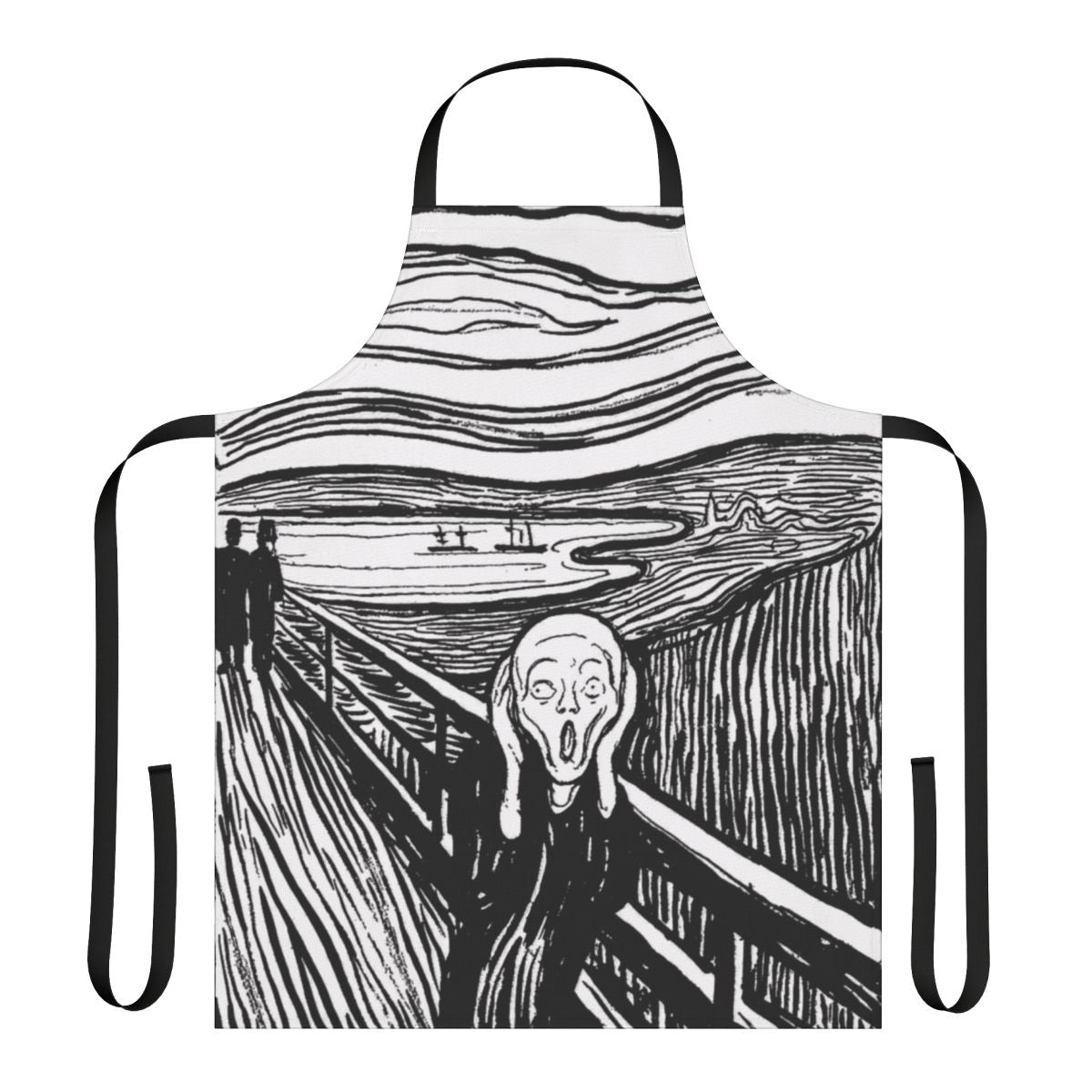 Edvard Munch's The Scream Printed on a Black and White Apron